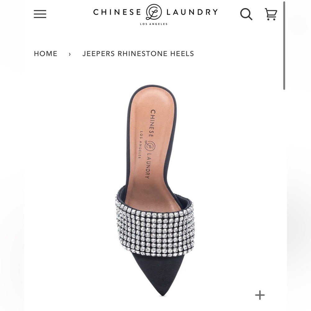 Chinese Laundry Jeepers Black Rhinestone Heels - Picture 5 of 9